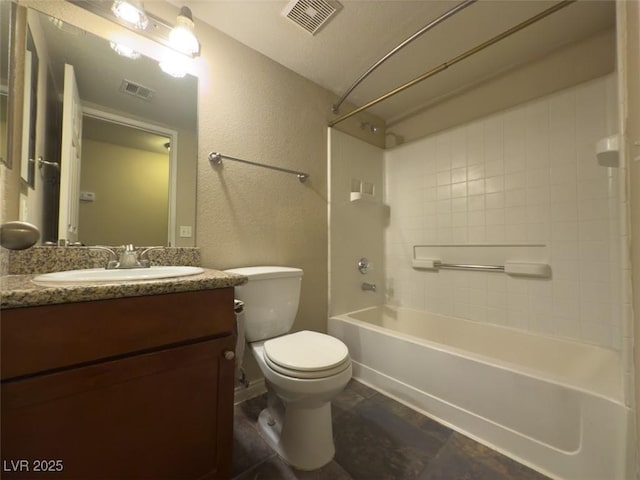 2750 S Durango Dr Unit 1038, Las Vegas, NV 89117 - bathroom featuring shower / bath combination, a textured wall, visible vents, and vanity