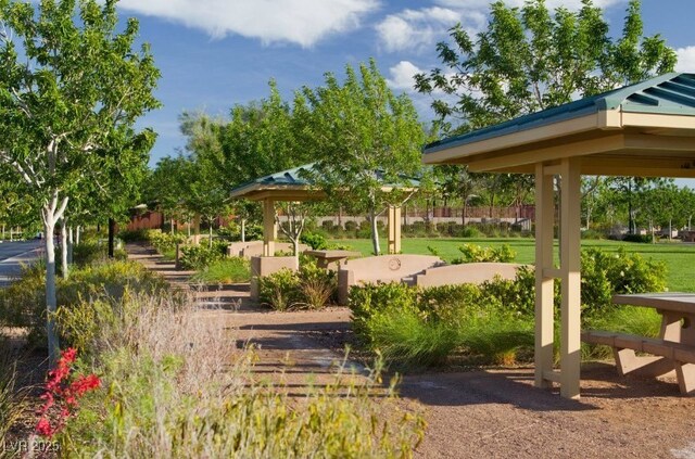 view of community with a gazebo