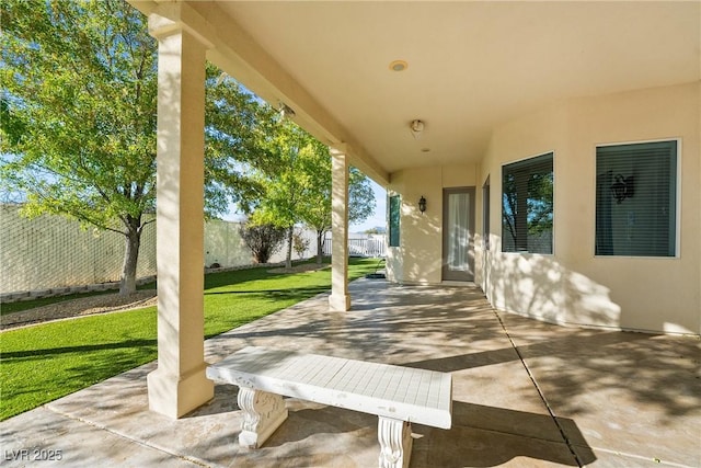 view of patio / terrace with fence