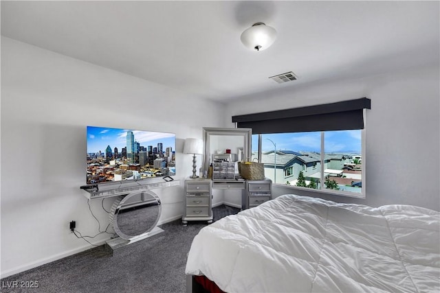 9045 Knots Estate St, Las Vegas, NV 89139 - bedroom featuring dark colored carpet, baseboards, and visible vents