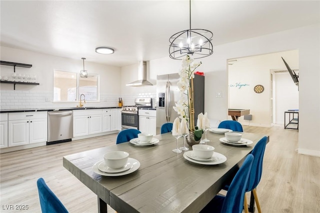 4471 Wisconsin Ave, Las Vegas, NV 89104 - dining room featuring a notable chandelier and light wood-style flooring
