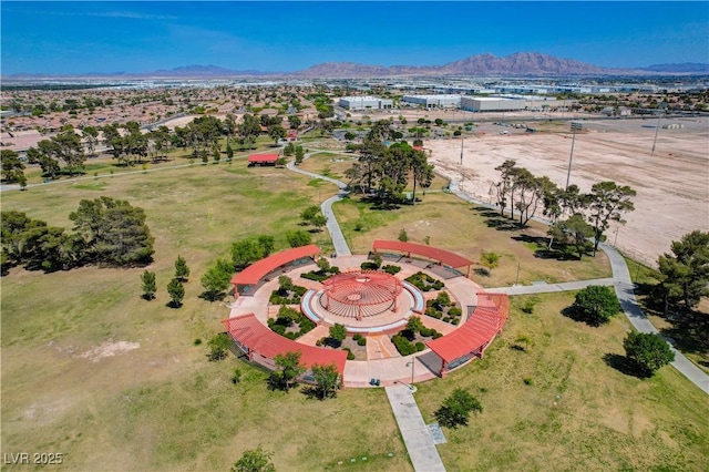 aerial view featuring a mountain view
