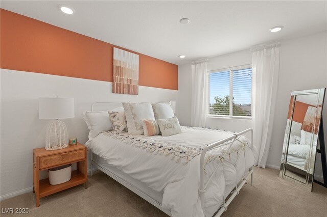 2624 Stanhurst Ave, North Las Vegas, NV 89081 - bedroom with baseboards, light carpet, and recessed lighting