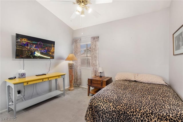 1084 Little House Ct, Henderson, NV 89011 - bedroom with carpet floors, a ceiling fan, baseboards, and lofted ceiling