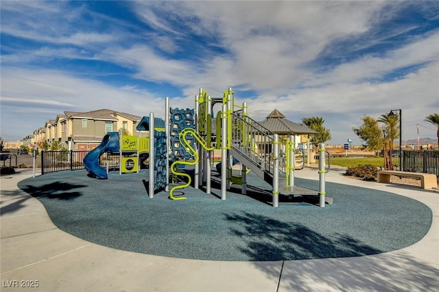 community playground with fence