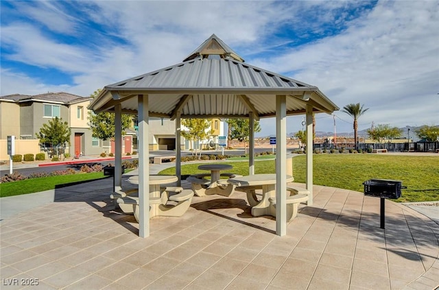 view of patio / terrace featuring a gazebo
