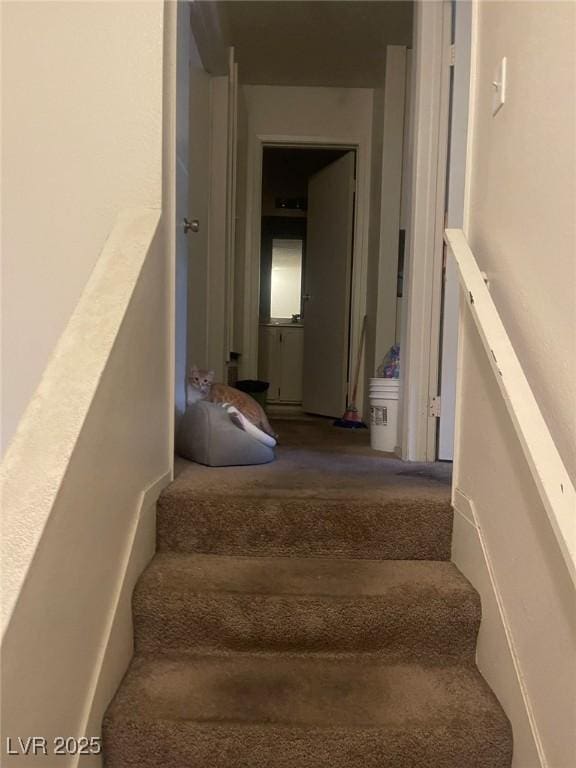 2574 Paradise Village Way, Las Vegas, NV 89120 - stairway featuring carpet floors