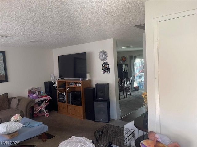 2574 Paradise Village Way, Las Vegas, NV 89120 - living area with a textured ceiling and carpet flooring