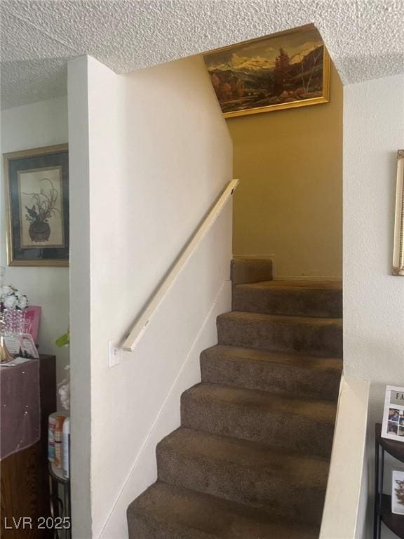 2574 Paradise Village Way, Las Vegas, NV 89120 - stairway with a textured ceiling