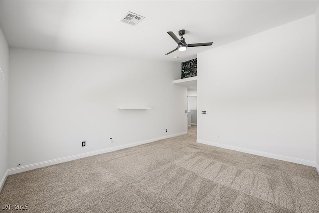 10244 Amber Hue Ln, Las Vegas, NV 89144 - carpeted spare room with baseboards, a ceiling fan, and visible vents