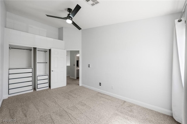 10244 Amber Hue Ln, Las Vegas, NV 89144 - unfurnished bedroom with baseboards, visible vents, carpet, and a closet