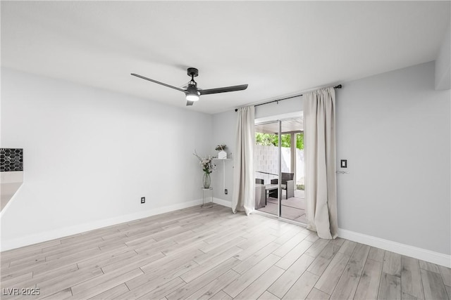 10244 Amber Hue Ln, Las Vegas, NV 89144 - unfurnished room featuring baseboards, a ceiling fan, and light wood finished floors