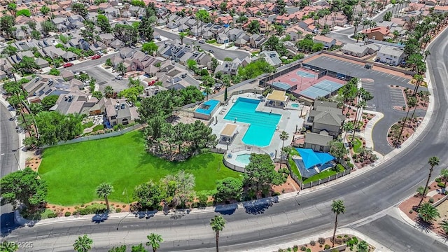 aerial view with a residential view