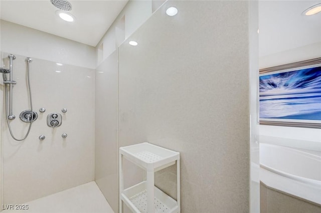 bathroom featuring walk in shower
