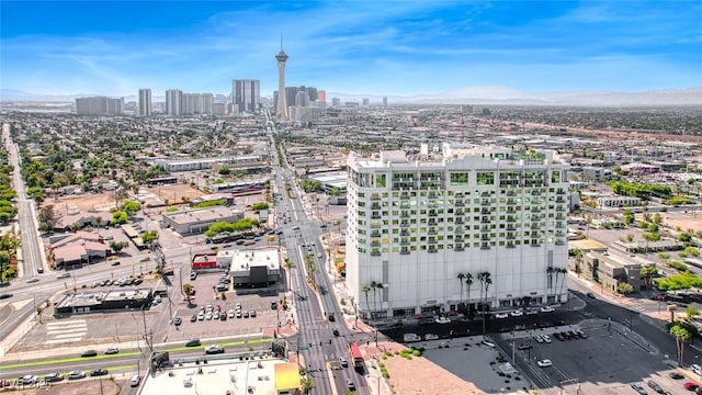 aerial view featuring a city view
