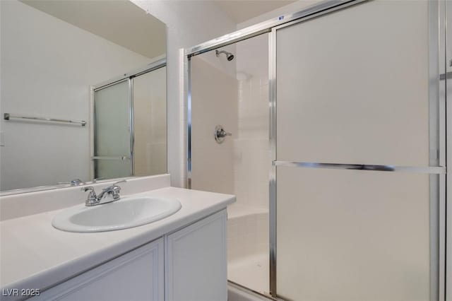 8877 Perfect Diamond Ct, Las Vegas, NV 89129 - bathroom featuring vanity and a shower stall