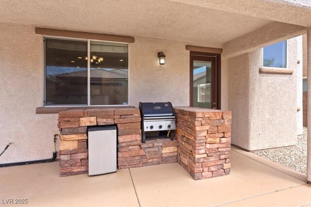 view of patio / terrace featuring exterior kitchen and grilling area