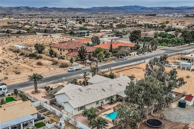 aerial view with a mountain view