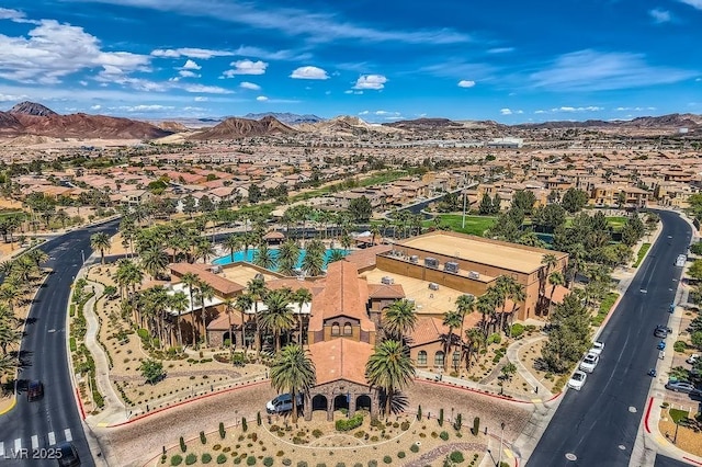 aerial view featuring a mountain view
