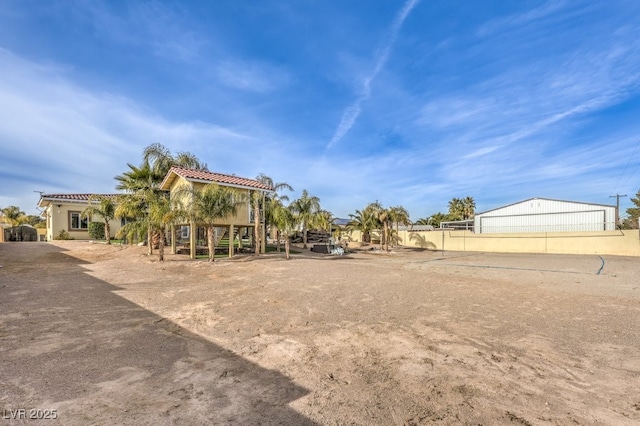 view of yard featuring fence