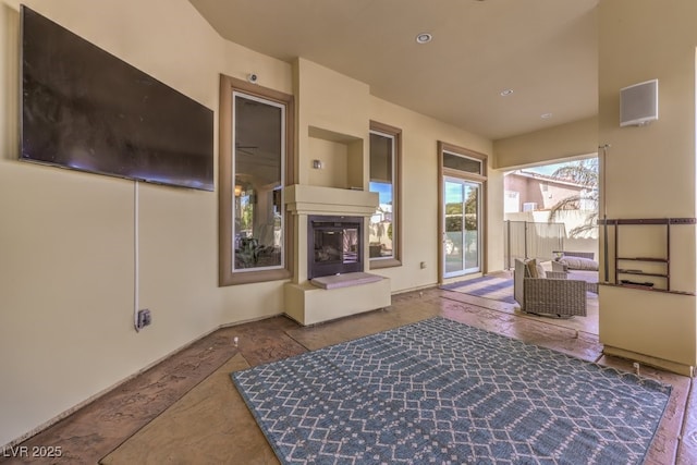 exterior space with outdoor lounge area