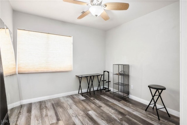 8504 W Gilmore Ave, Las Vegas, NV 89129 - spare room featuring wood finished floors, ceiling fan, and baseboards