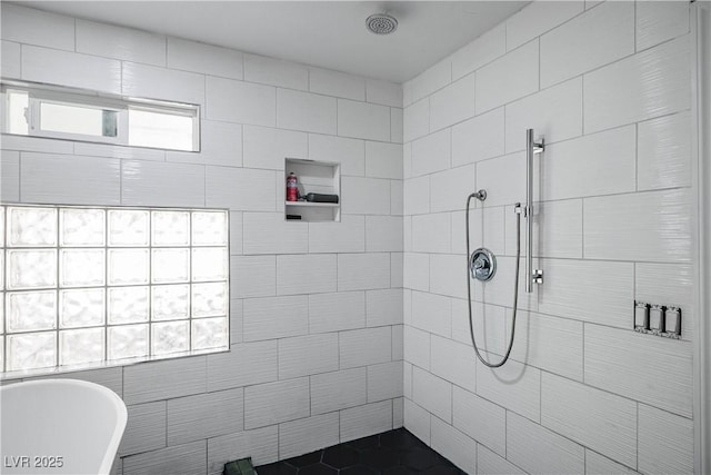 8504 W Gilmore Ave, Las Vegas, NV 89129 - bathroom featuring a freestanding tub and a tile shower