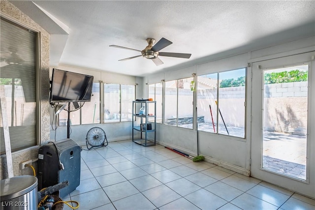 8504 W Gilmore Ave, Las Vegas, NV 89129 - unfurnished sunroom with ceiling fan