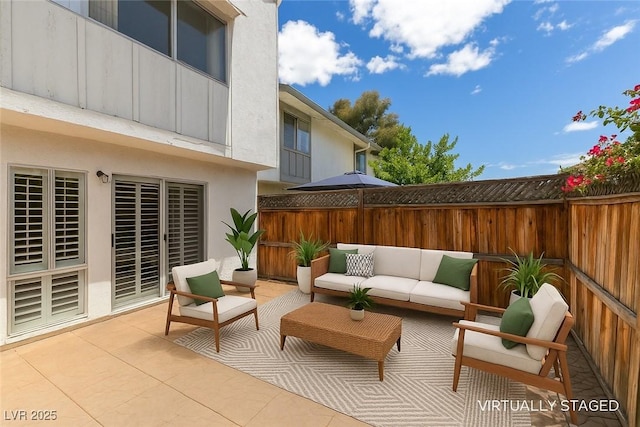 516 Delfern Ln, Las Vegas, NV 89169 - view of patio featuring an outdoor living space