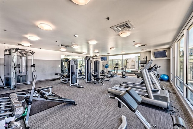 150 Las Vegas Blvd Unit 1606, Las Vegas, NV 89101 - exercise room with carpet flooring and visible vents