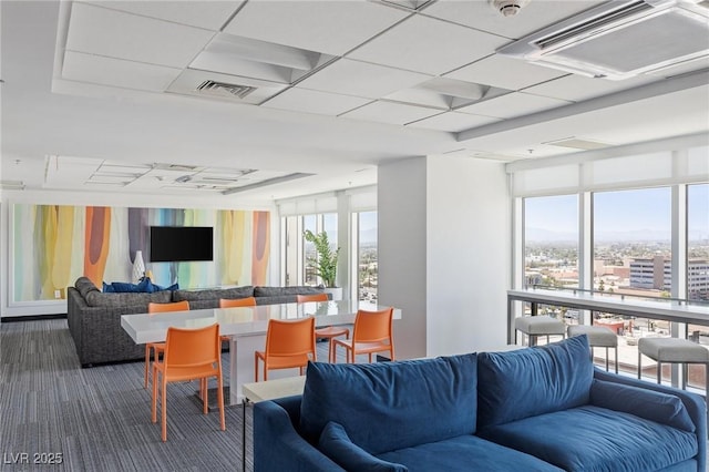 150 Las Vegas Blvd Unit 1606, Las Vegas, NV 89101 - living area featuring dark carpet and visible vents