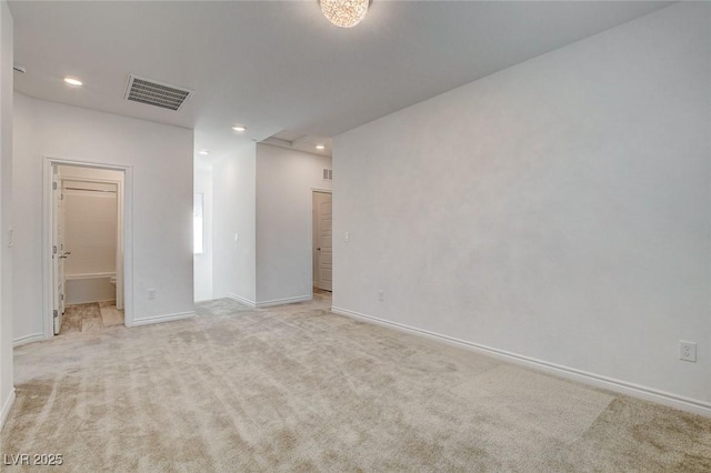 8898 Sasquatch Run Ave, Las Vegas, NV 89166 - empty room with visible vents, recessed lighting, baseboards, and light colored carpet