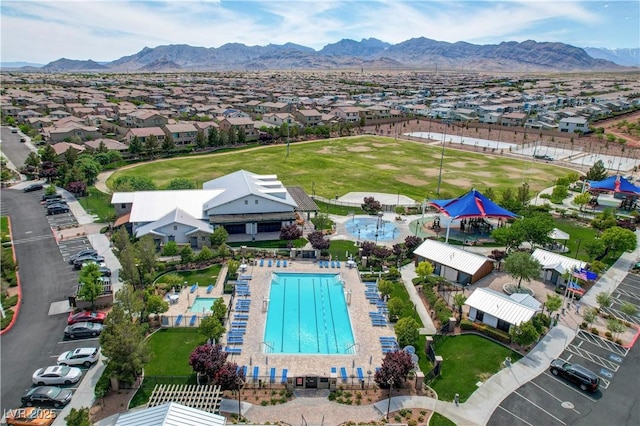 8898 Sasquatch Run Ave, Las Vegas, NV 89166 - drone / aerial view with a residential view and a mountain view