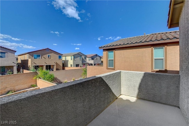 balcony featuring a residential view