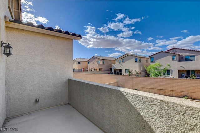 balcony with a residential view