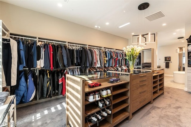 5436 Succulent Rose Dr, Las Vegas, NV 89135 - walk in closet with visible vents and light carpet