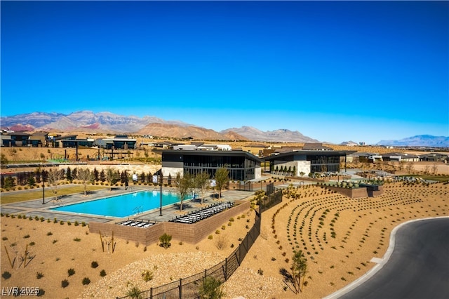 5436 Succulent Rose Dr, Las Vegas, NV 89135 - pool featuring fence and a mountain view