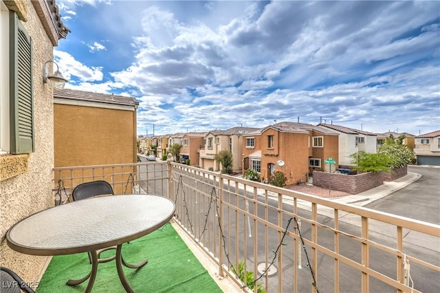 balcony featuring a residential view