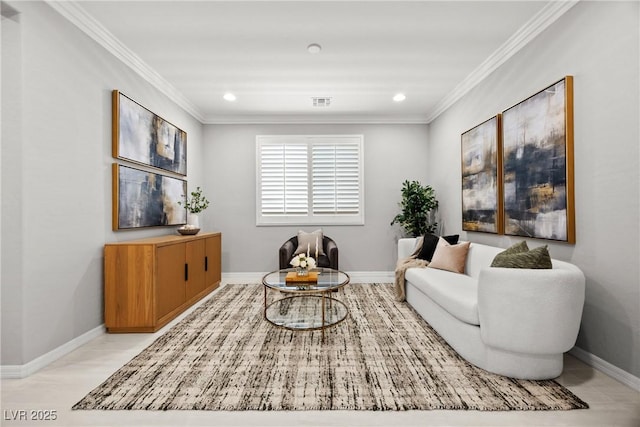12705 Coastline Shadow St, Las Vegas, NV 89141 - living area with ornamental molding, baseboards, and recessed lighting