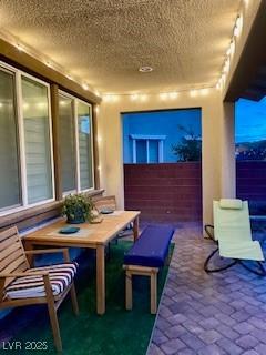 balcony with a patio