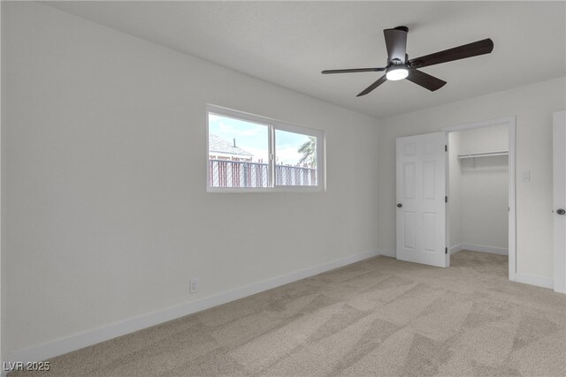 1424 Balzar Ave, Las Vegas, NV 89106 - unfurnished bedroom featuring carpet, baseboards, ceiling fan, a spacious closet, and a closet