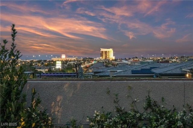 view of water feature with a view of city