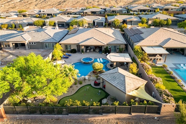 drone / aerial view with a residential view