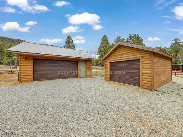 view of detached garage