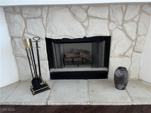 room details with a fireplace