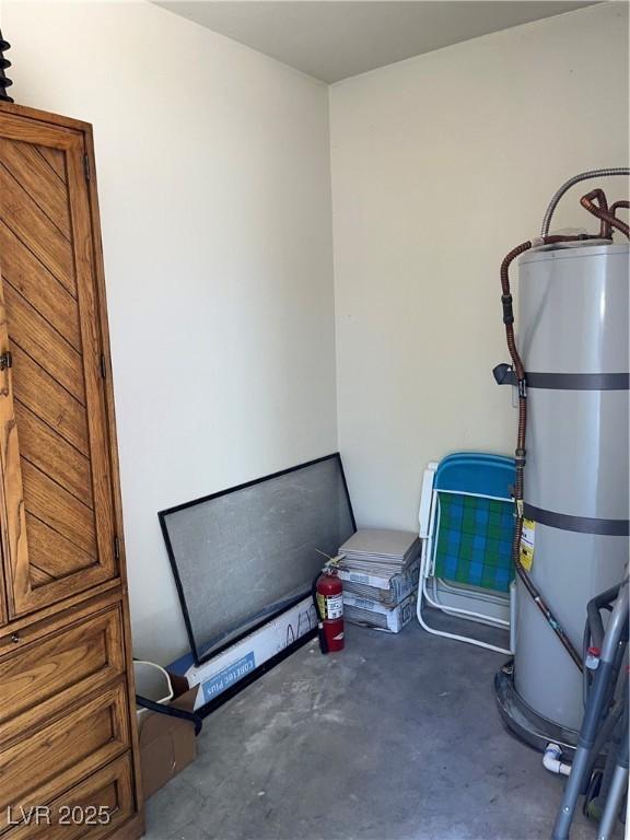 interior space featuring water heater