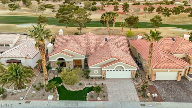 bird's eye view featuring golf course view