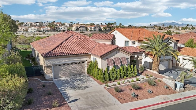 drone / aerial view with a residential view