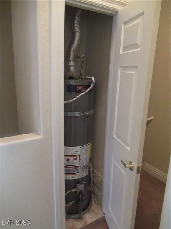 utilities featuring strapped water heater