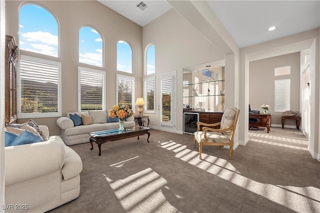 sunroom / solarium with wine cooler